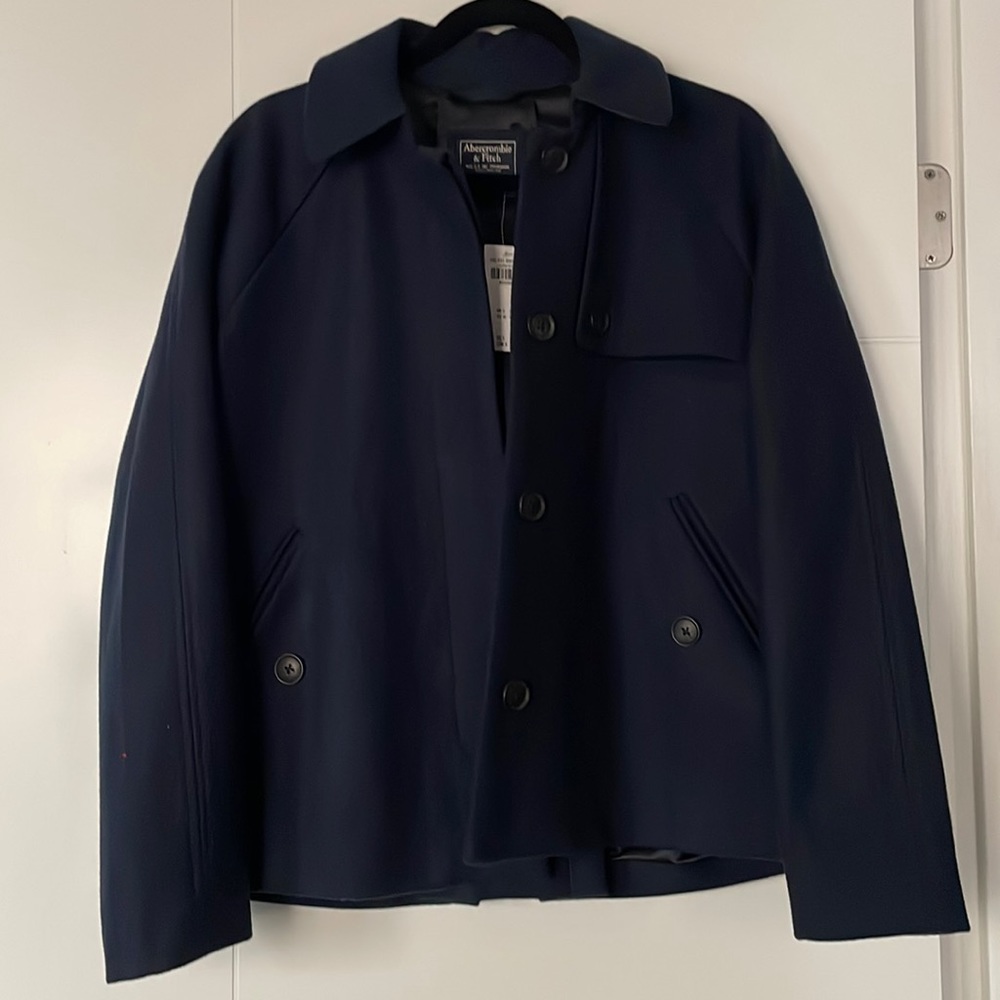 *NWT* A&F Navy Lined Peacoat